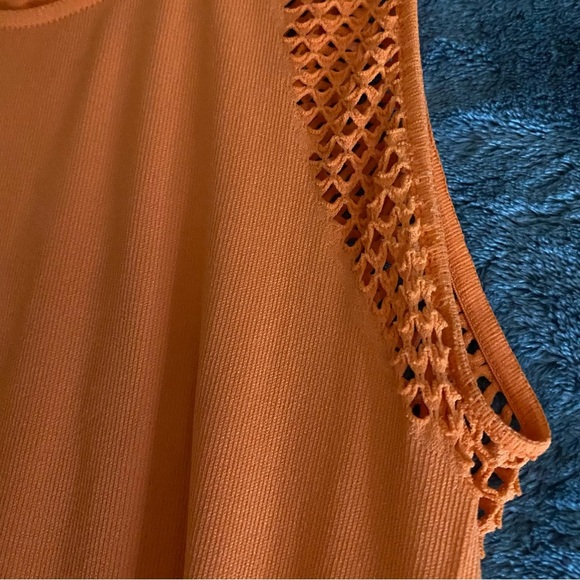 Witchery Dress Long Maxi Sleeveless Sunny Orange Summer Dress Sz S Flowy Resort - Picture 4 of 6